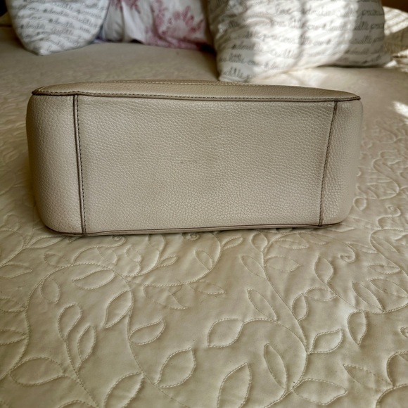 Tory Burch Light Cream Pebbled Leather Satchel - Picture 9 of 10